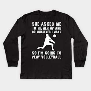 Spikes and Smiles: Embrace Your Playful Volleyball Adventures! Kids Long Sleeve T-Shirt